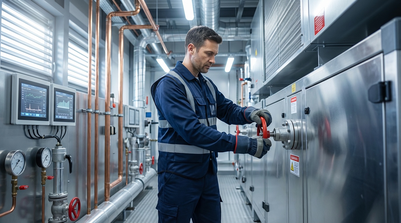 Digital HVAC maintenance reporting system showing real-time equipment tracking and compliance documentation