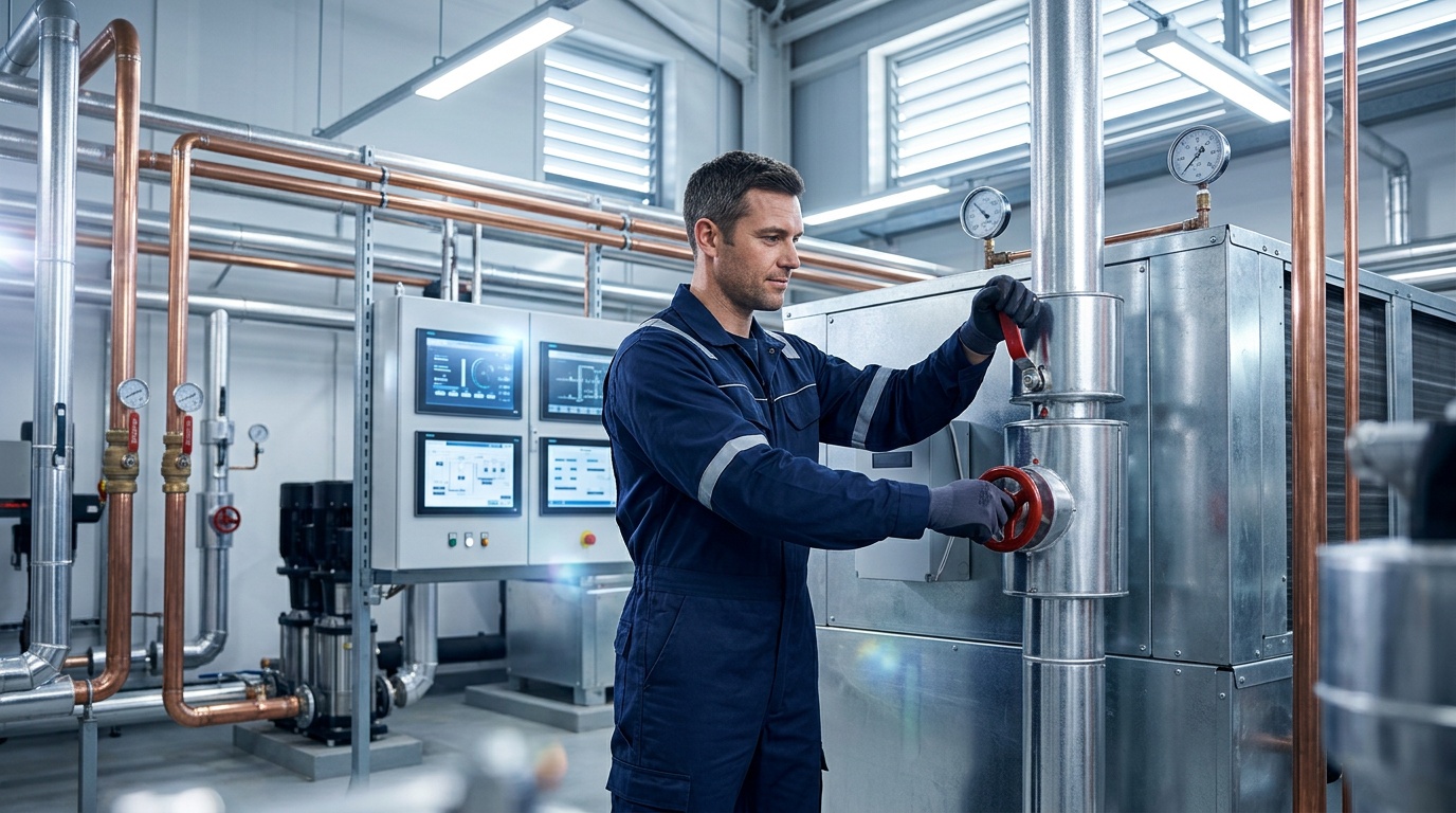 MEMS engineers commissioning advanced office ventilation systems in the West Midlands