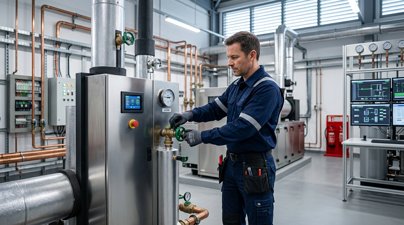 Commercial HVAC plant inspection as part of planned maintenance