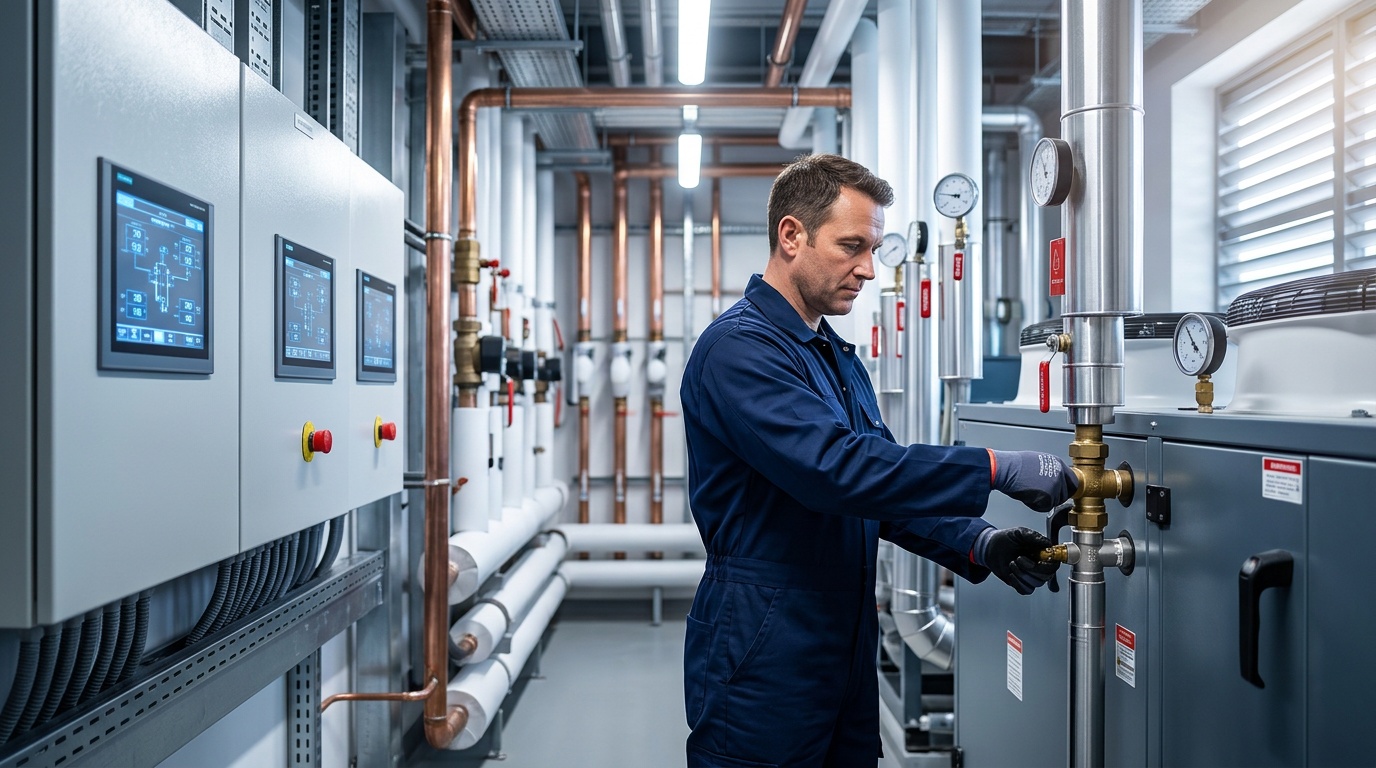 Electrician inspecting electrical wiring and a consumer unit in a Birmingham home