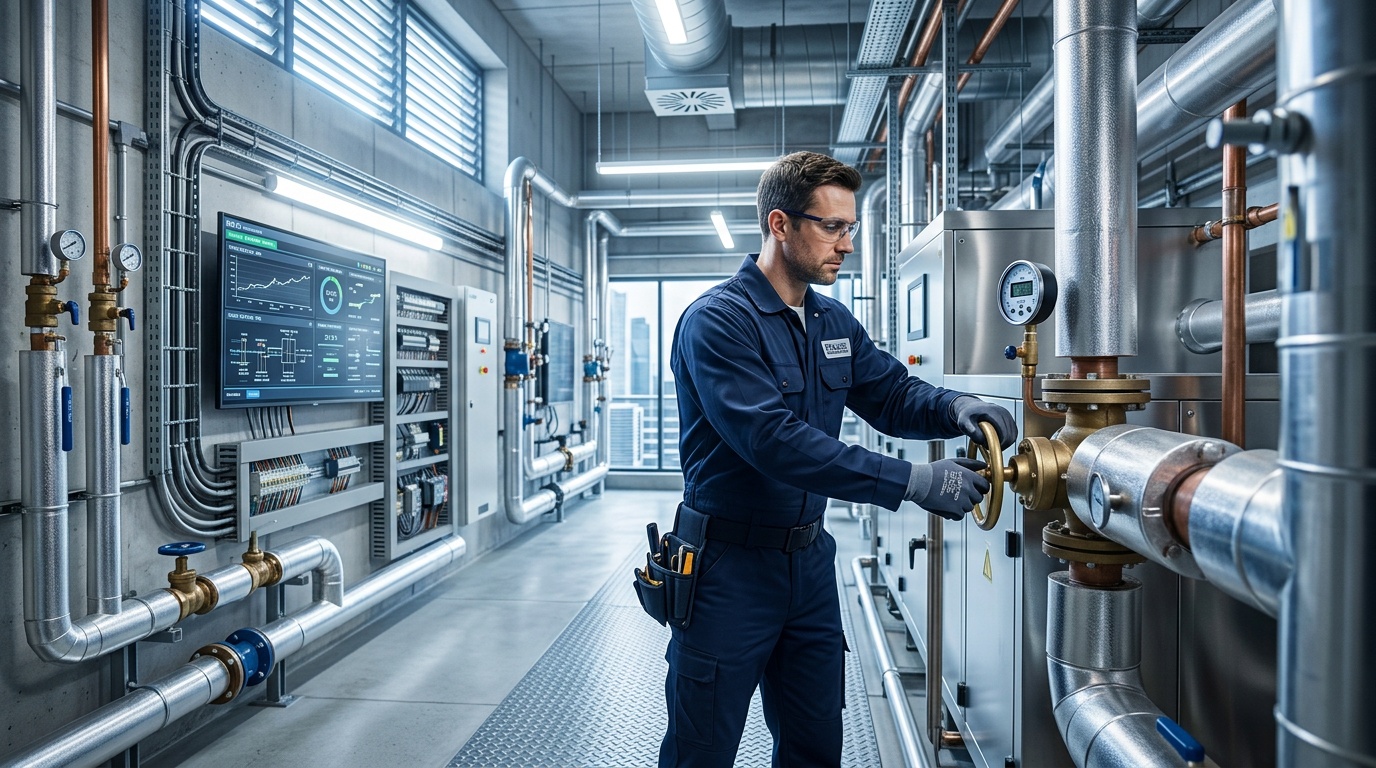 Electrician carrying out electrical maintenance in a Birmingham home