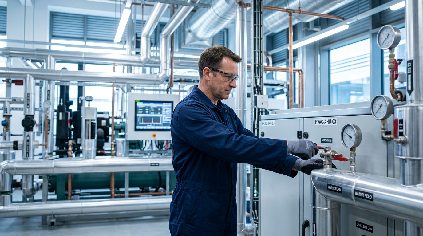 Commercial heating and electrical equipment used in a renewable energy project
