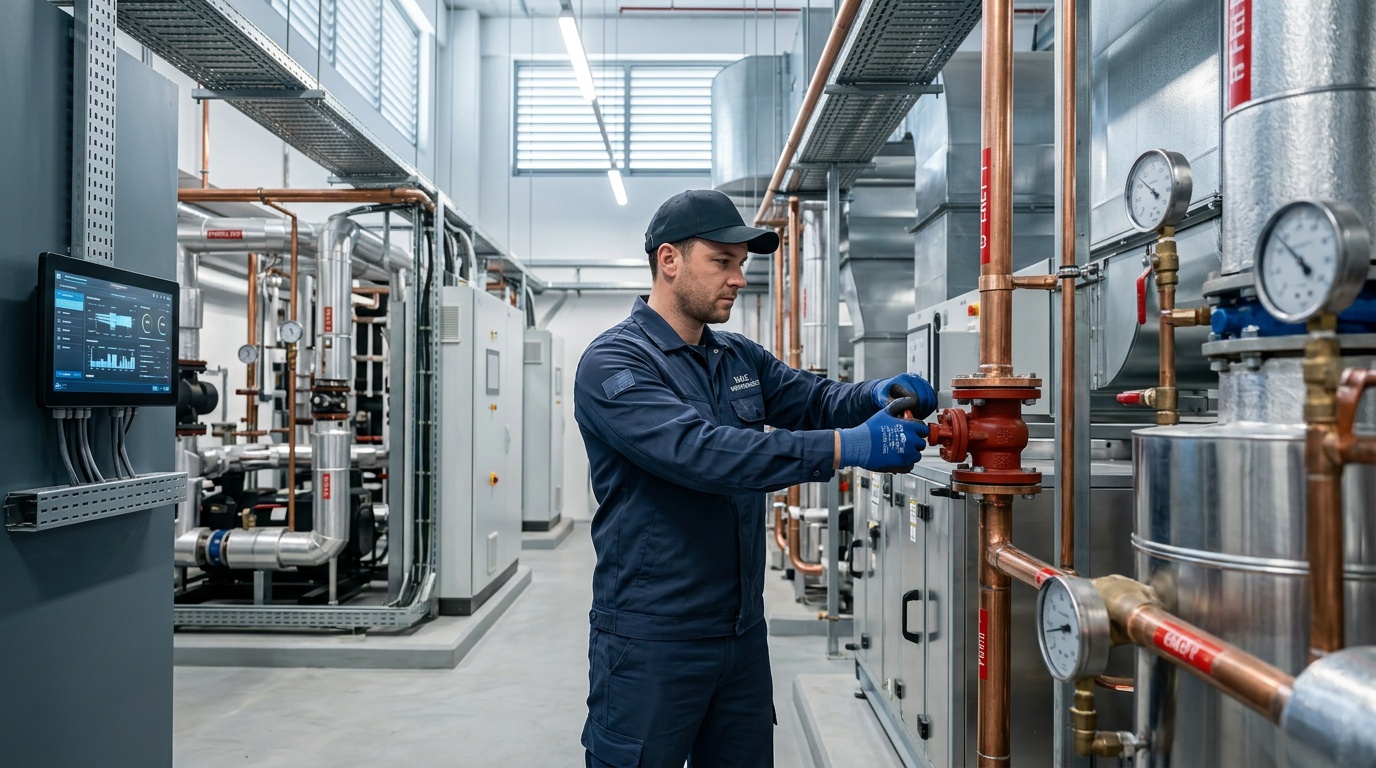 Renewable heating and electrical systems in a commercial plant area